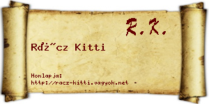 Rácz Kitti névjegykártya