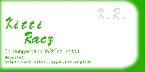 kitti racz business card